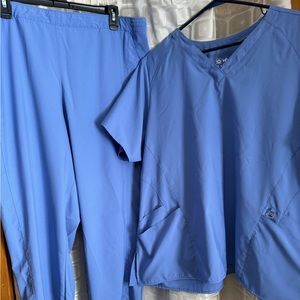 Wink123 Ceil blue. Scrub set with elastic drawstring pants.